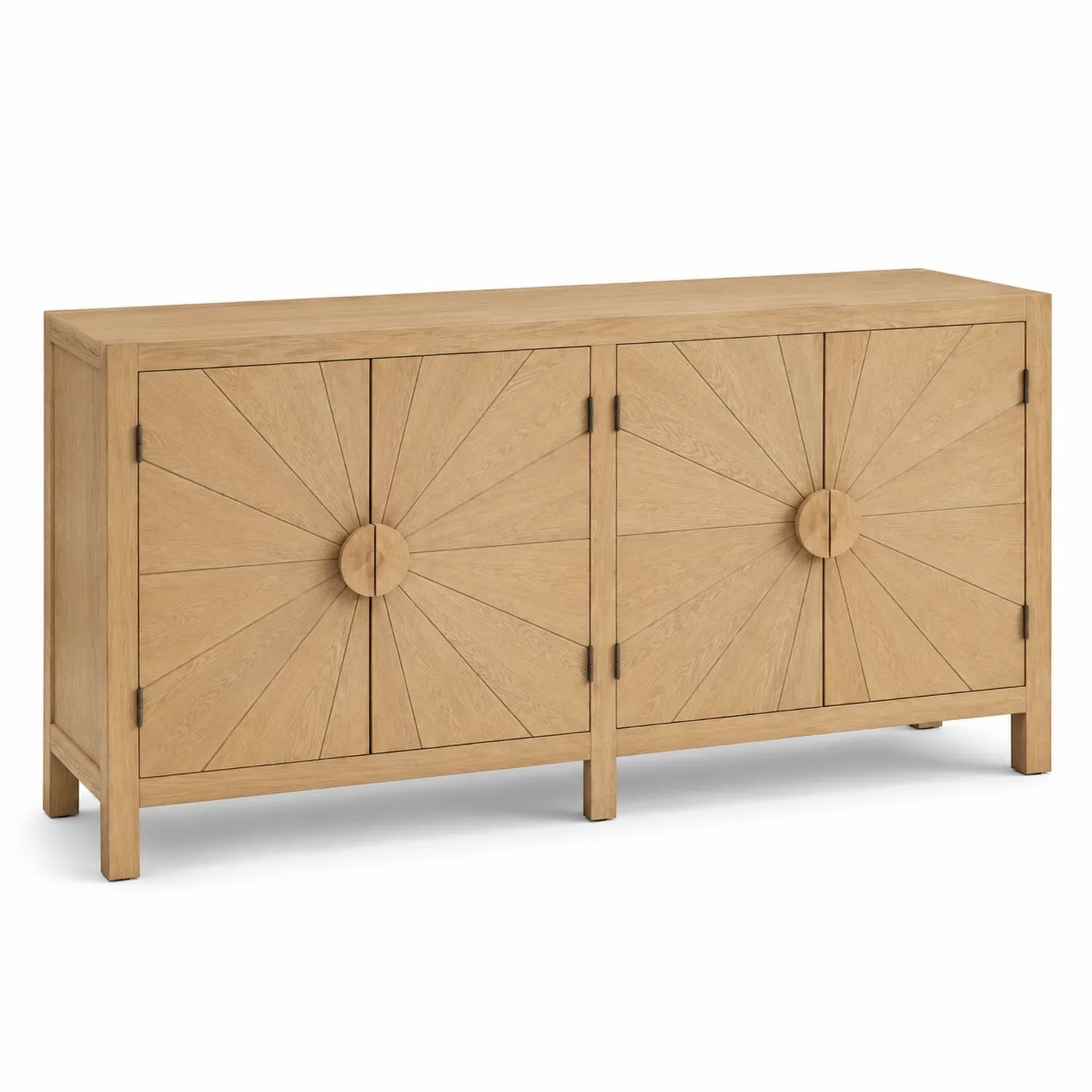 Buffet rectangulaire en bois de chêne 160x45x80 cm