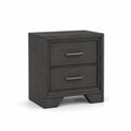 Table de chevet en bois gris 2 tiroirs 60x40x50 cm