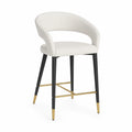 Tabouret de bar en métal et tissu blanc 65 cm