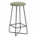 Tabouret de bar en tissu et métal vert