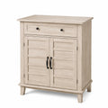 Buffet en bois massif beige avec tiroir et deux portes 80x40x100 cm
